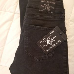 TRUE RELIGION BLACK JENNIE CURVY HIGH RISE SKINNYS